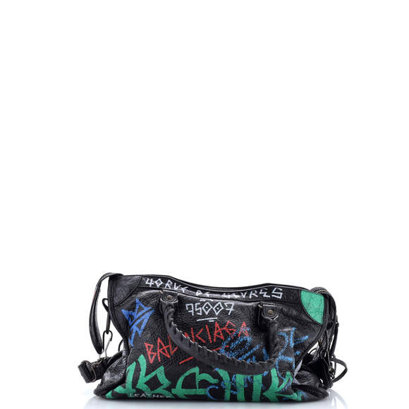 Balenciaga Small City Graffiti Classic Studs Bag Leather - Picture 3 of 7